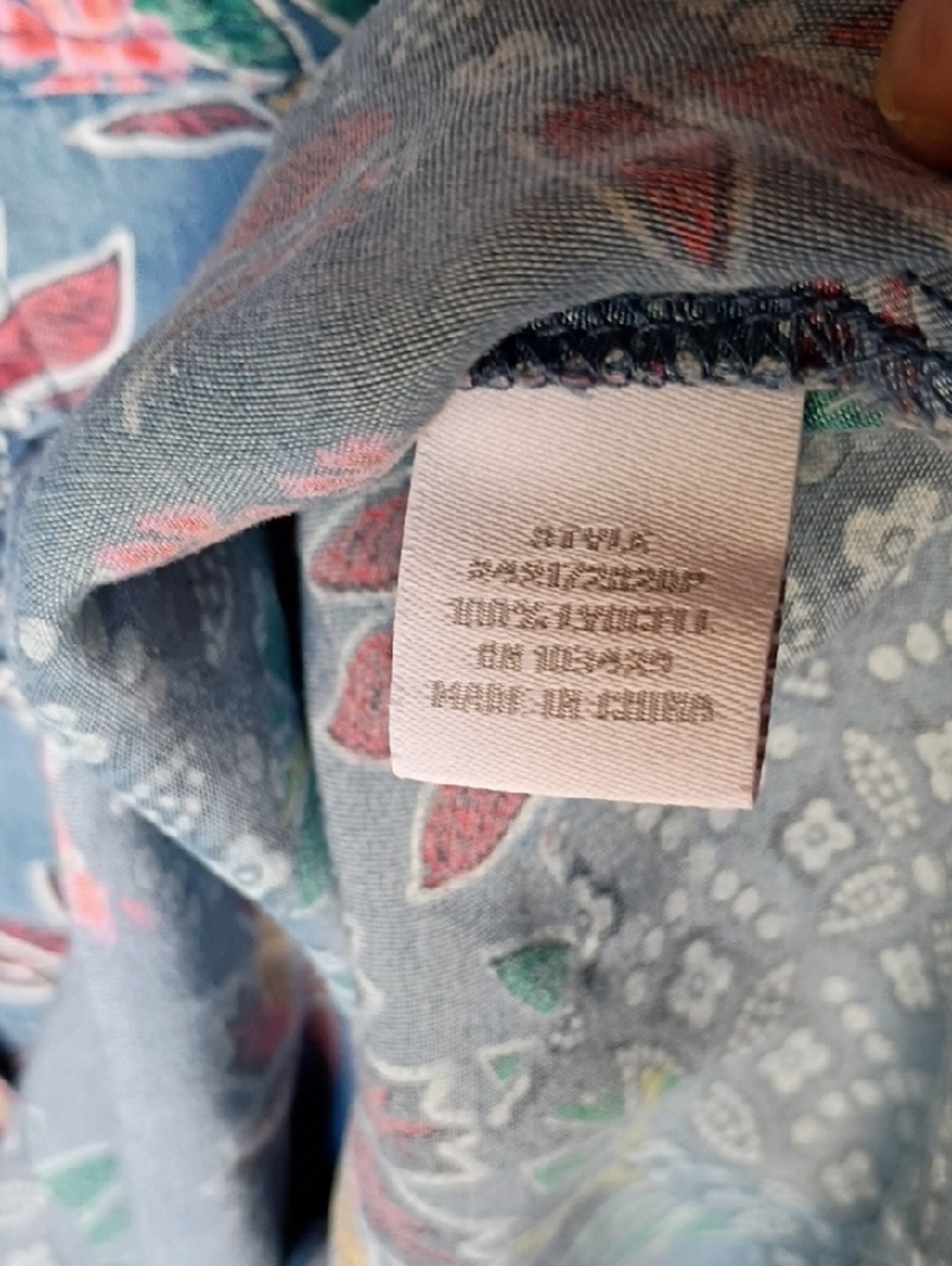 intro. Love The Fit Women's Shirt Button-Front with Pink Blooms Size XL - Picture 8 of 10